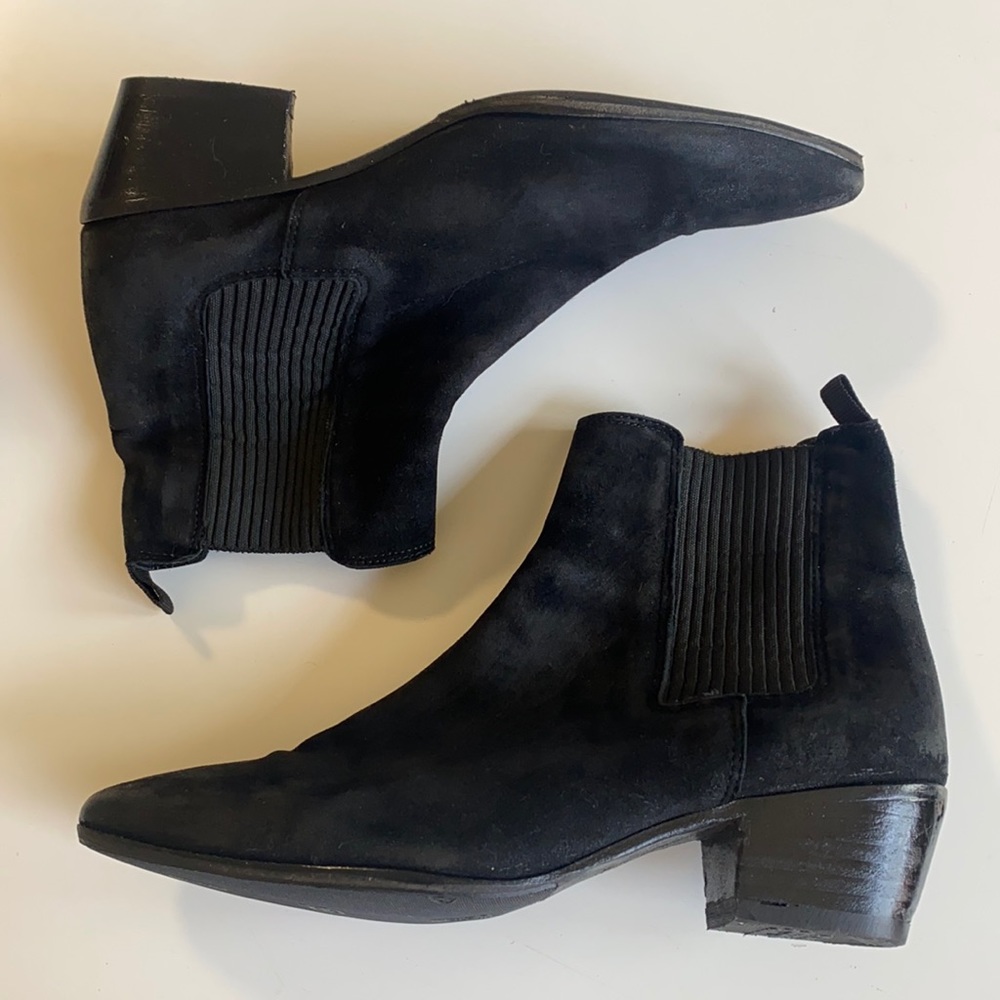 Maje black suede Chelsea boots booties size 37